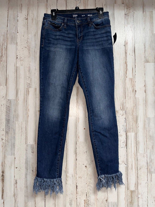 DENIM CROWN & IVY SZ 6 FRAY EDGE SKINNIES, LADIES M