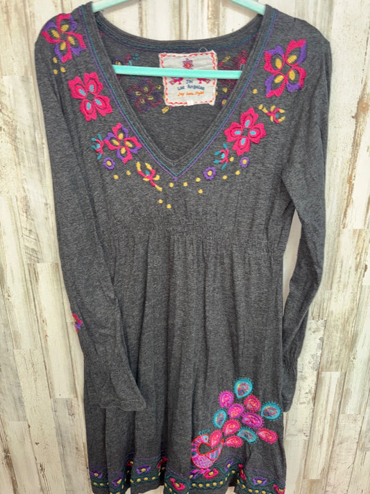 GREY JW LOS ANGELES PEACOCK EMBROIDERED DRESS, LADIES L