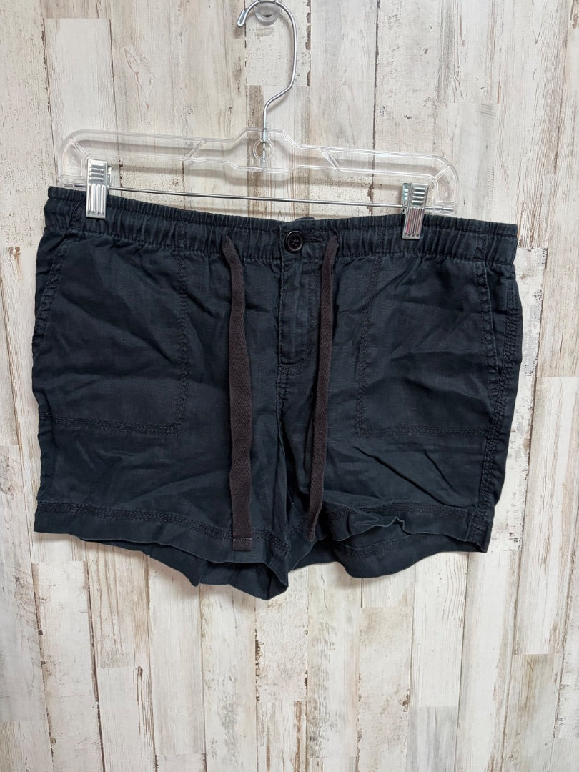 BLACK STYLUS LINEN SHORTS, LADIES M