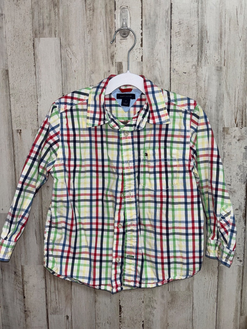 Multi Tommy Hilfiger Plaid button up, Boy 3T