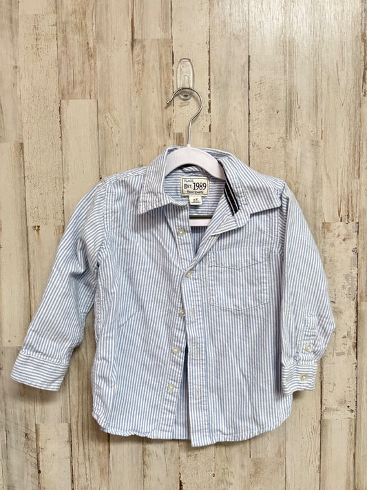 blue Childrens place stripe button up, Girl 3T