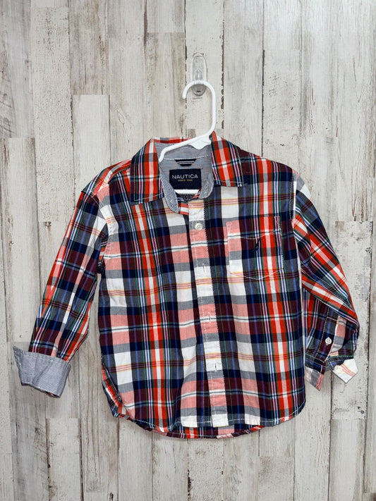 Red/Blue Nautica Plaid button up, Boy 3T