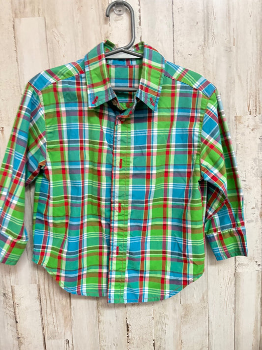 GREEN KELLYS KIDS PLAID BUTTON UP, BOYS 4T