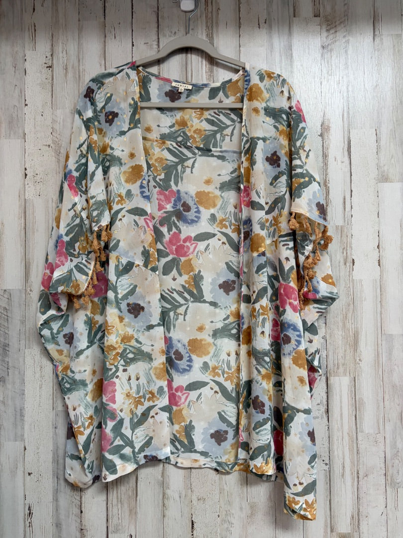 BEIGE JODIFL SHEER FLORAL KIMINO, LADIES L
