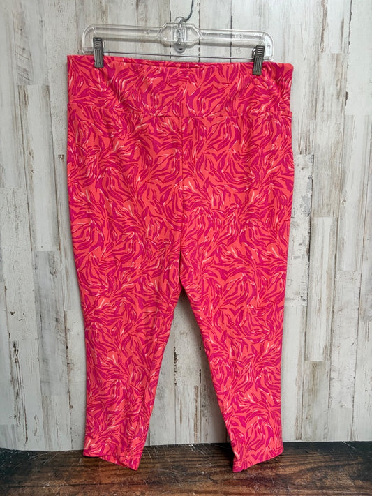 PINK TERRA & SKY PRINTED SOFT LEGGINGS, LADIES XL