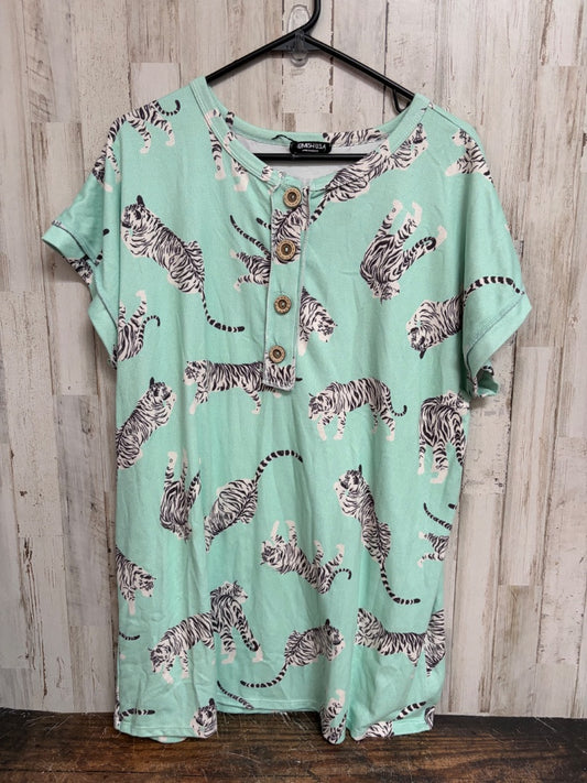 MINT HEIMISH USA ANIMAL PRINT TOP, LADIES 1X