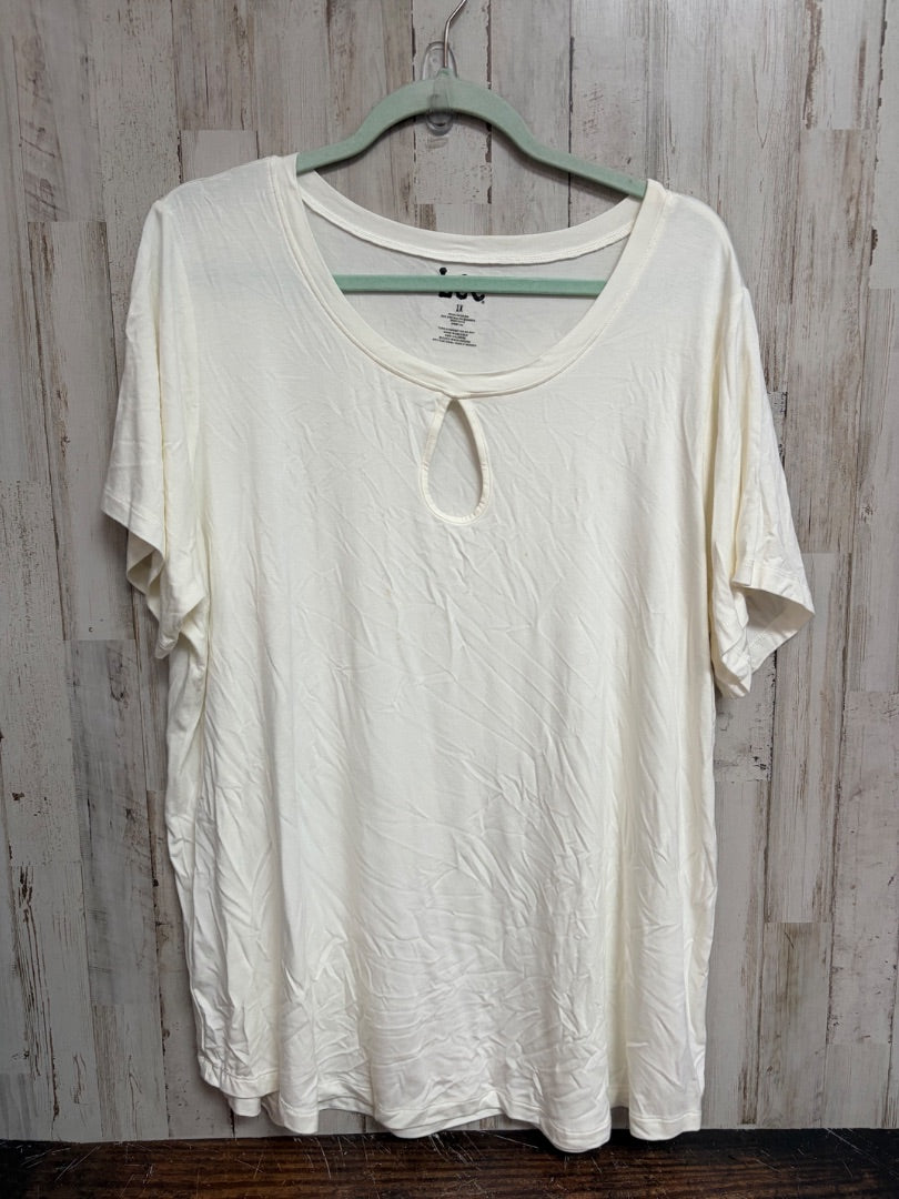 CREAM LEE KEYHOLE TOP, LADIES 1X
