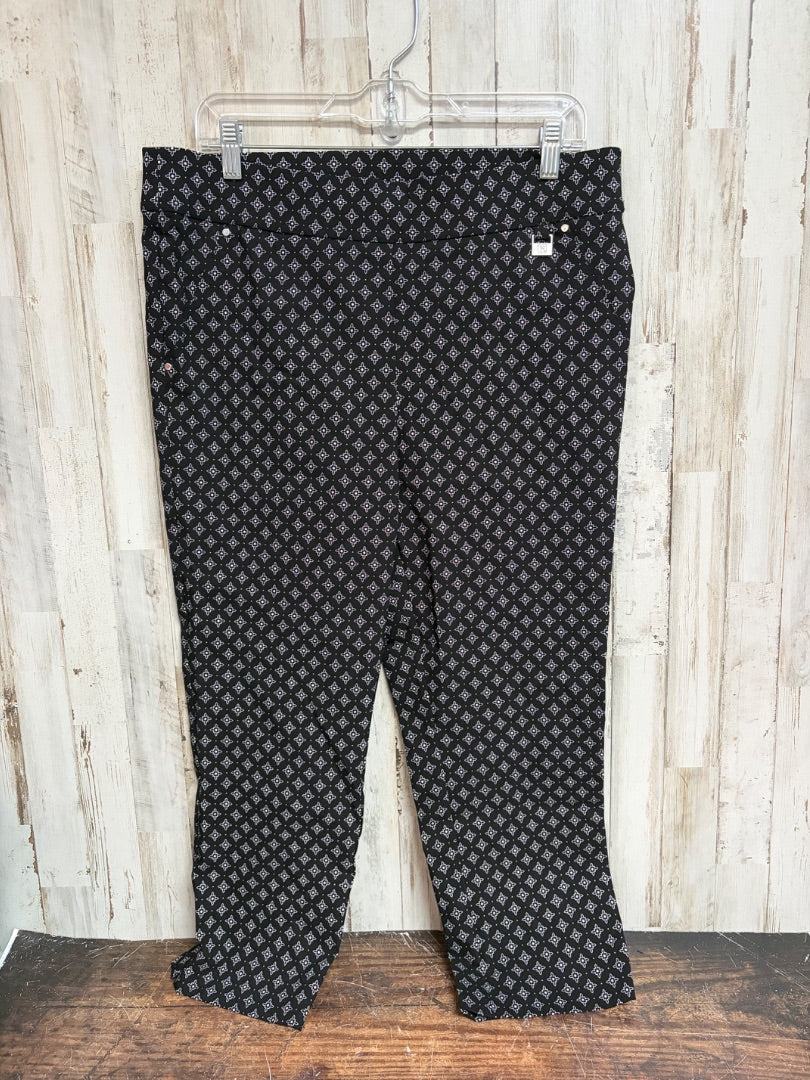 BLACK RAFAELLA SZ14 PRINTED CAPRIS, LADIES XL