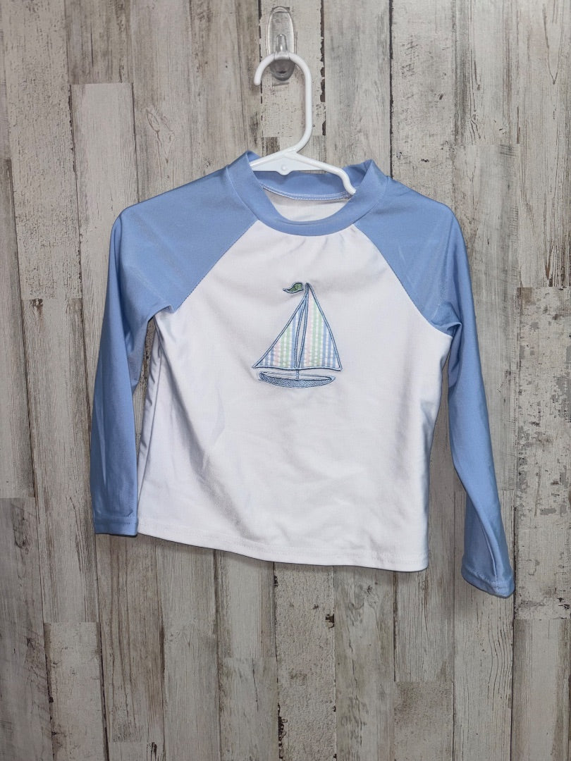 White Crown and Ivy Sailboat swimsuit top, Boy 3T