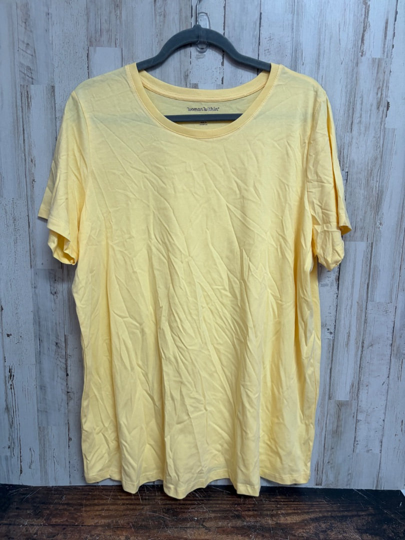 YELLOW WOMAN WITHIN COTTON TOP, LADIES 2X