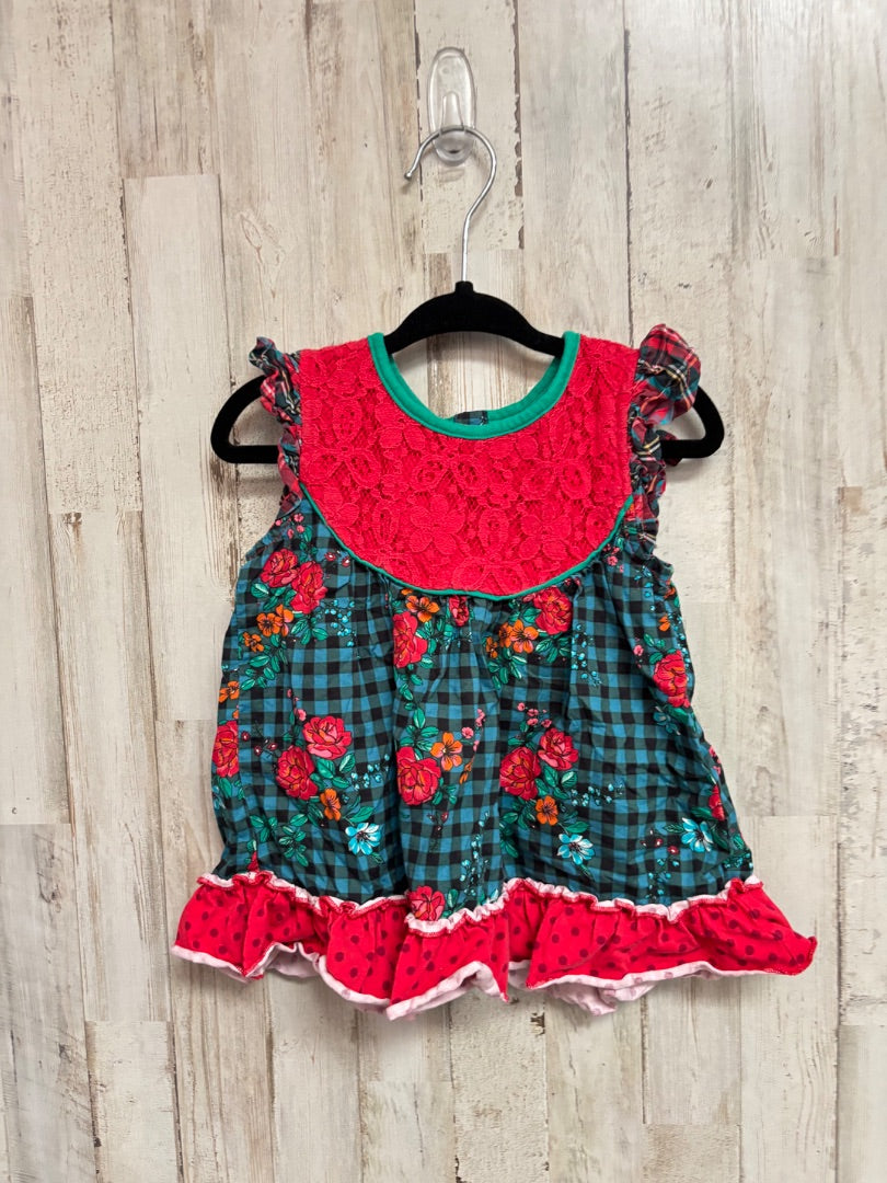 Red Matilda Jane Floral top, Girl 2T
