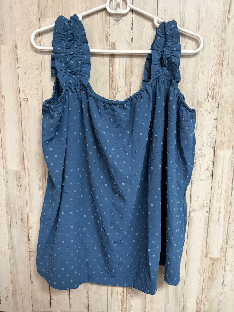 NAVY FASHION DOTTED TANK, LADIES 2X