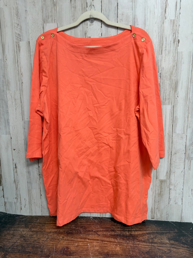 PEACH JESSICA LONDON BUTTON TOP, LADIES 2X