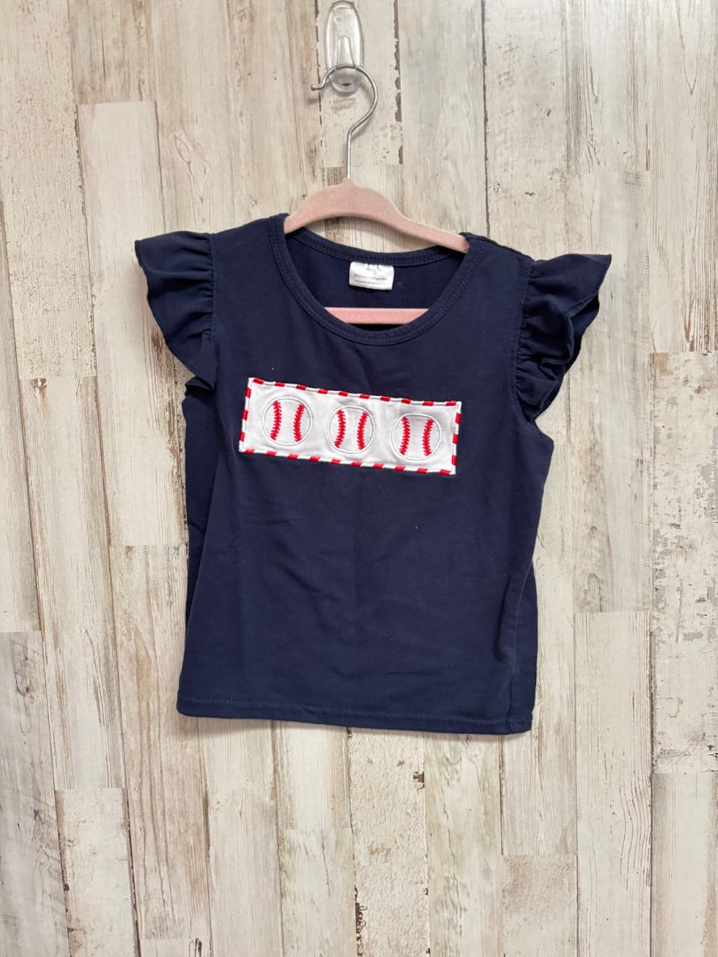 NAVY BOUTIQUE BASEBALL TOP, GIRLS 2T