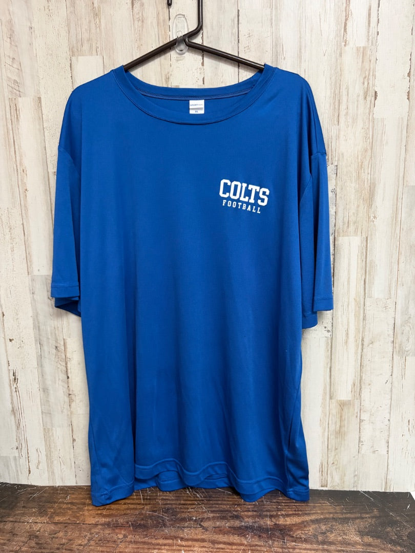 BLUE SPORTEK COLTS FOOTBALL TEE, LADIES XL
