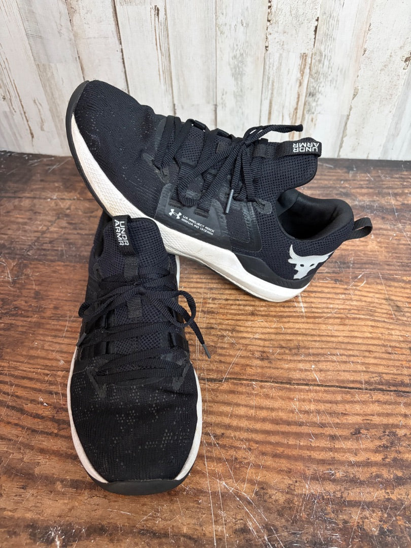 BLACK UNDER ARMOUR MESH SNEAKERS, SHOES A9.5