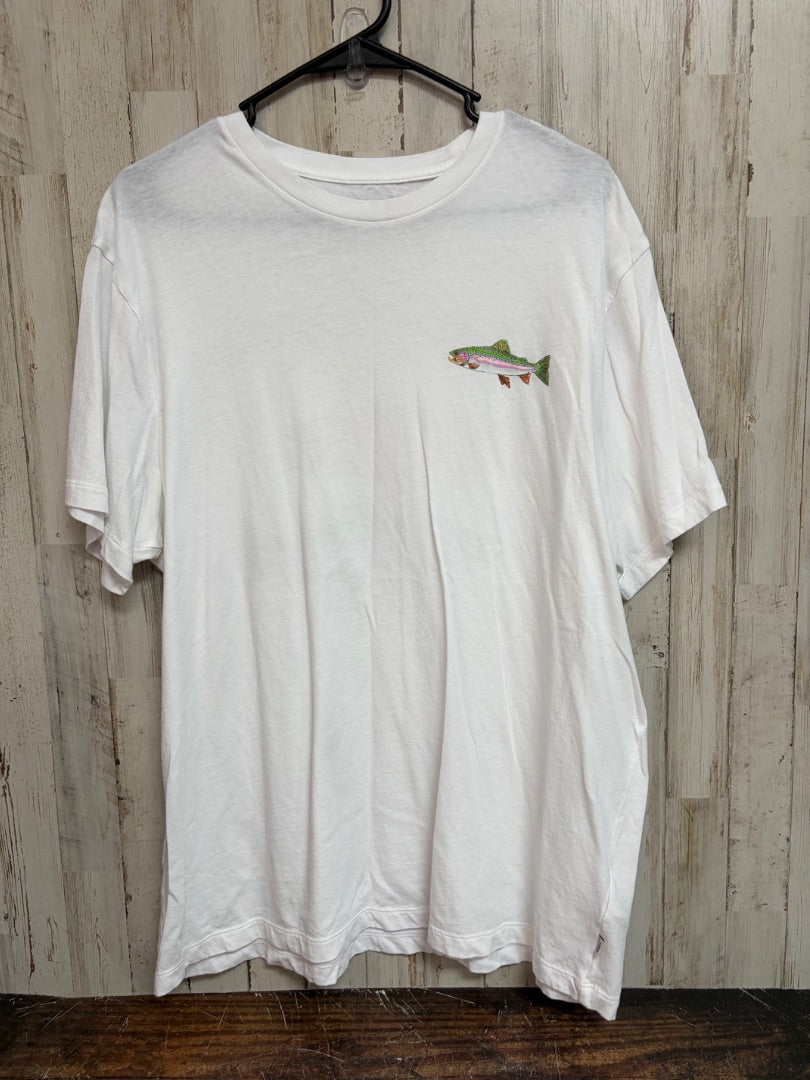 WHITE J CREW FISH TEE, LADEIS XL