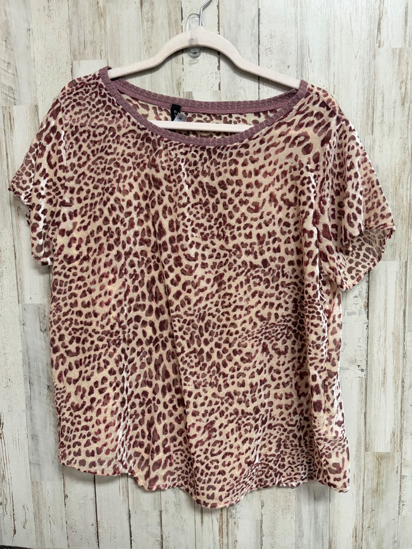 WHITE BLUE MINT SHEER CHEETAH TOP, LADIES S