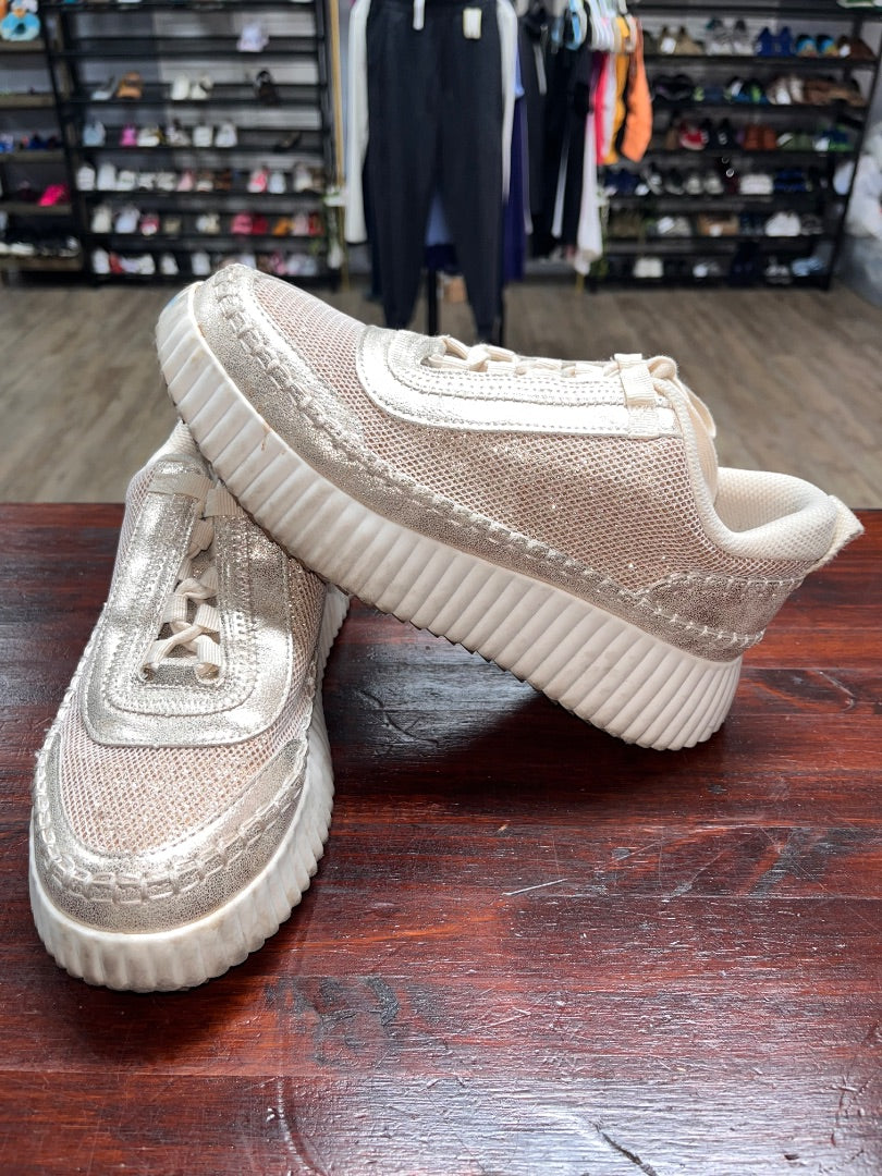 GOLD JELLYPOP PLATFORM SHIMMER SNEAKERS, SHOES A8