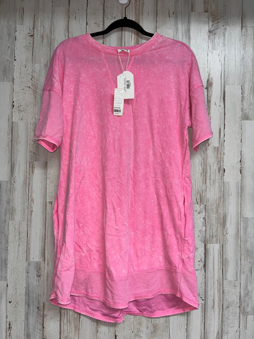 PINK NEW-ME NEW ACID WASHED TSHIRT DRESS, LADIES S