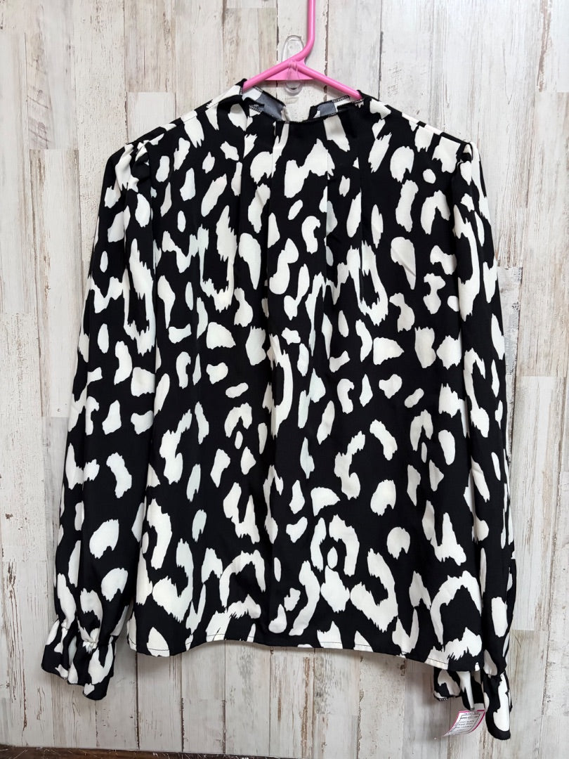 BLACK SHEIN ANIMAL PRINT TOP, LADIES M