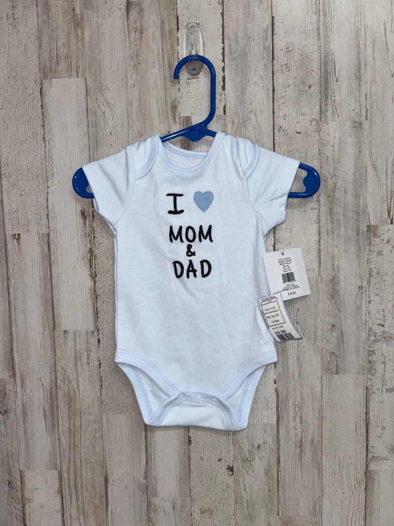blue Sterling baby I love mom and dad onesie, Boy 9M
