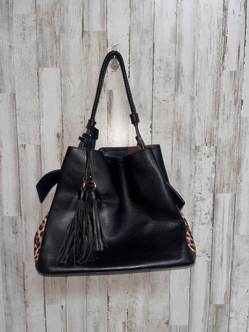 BLACK JEN & CO LEOPARD TRIM PURSE