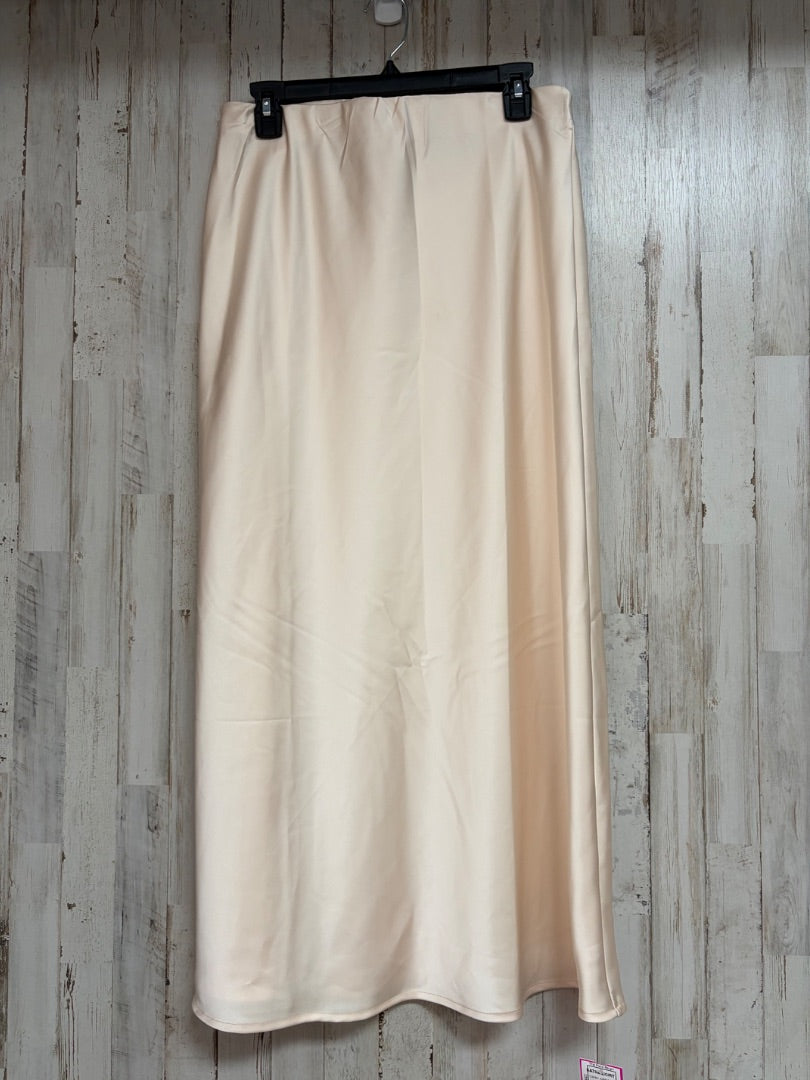CREAM  SATIN SKIRT, LADIES L
