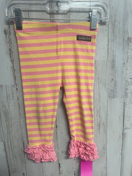PINK MATILDA JANE STRIPE RUFFLE LEGGINGS, GIRL 18-24M