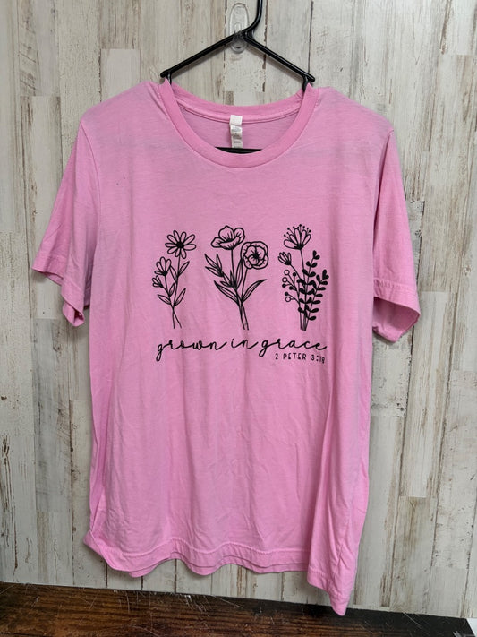 PINK BELLA CANVAS GROWING GRACE TEE, LADIES L