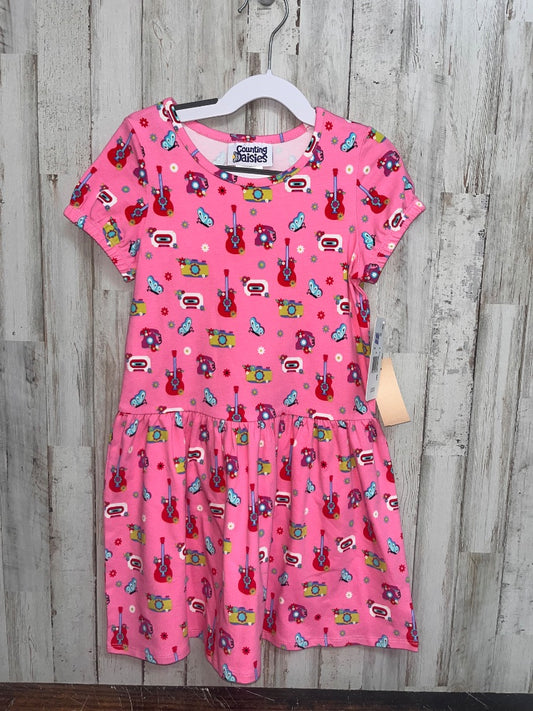 PINK COUNTING DAISIES NEW GUITAR COTTON DRESS, GIRL 6X