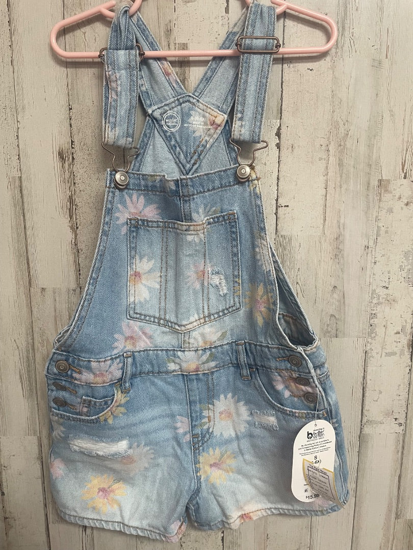 DENIM WONDER NATION NEW FLORAL OVERALLS, GIRL 6X
