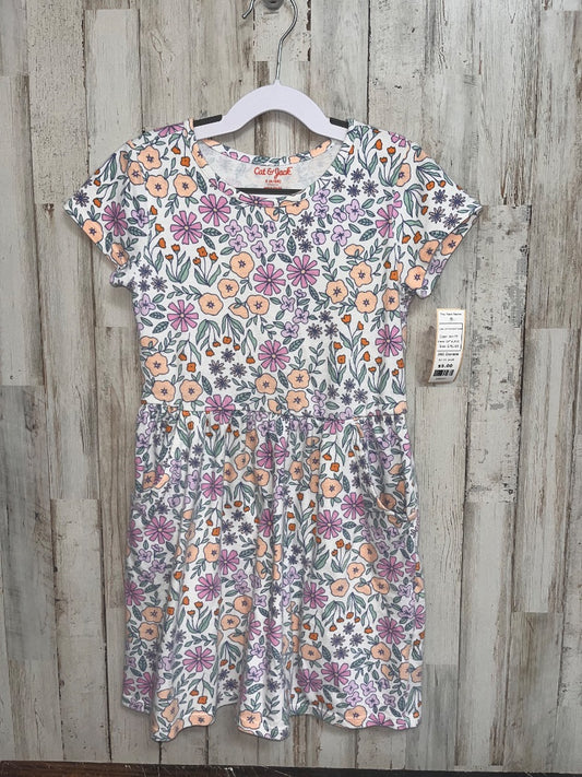 WHITE CAT & JACK FLORAL COTTON POCKET DRESS, GIRL 6X
