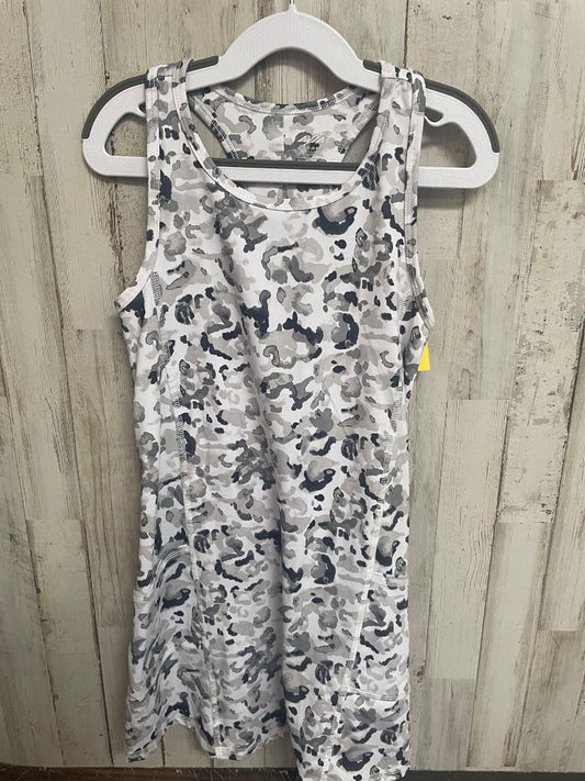 WHITE/BLACK AVIA WATERCOLOR PRINT DRY FIT DRESS, GIRL 6X