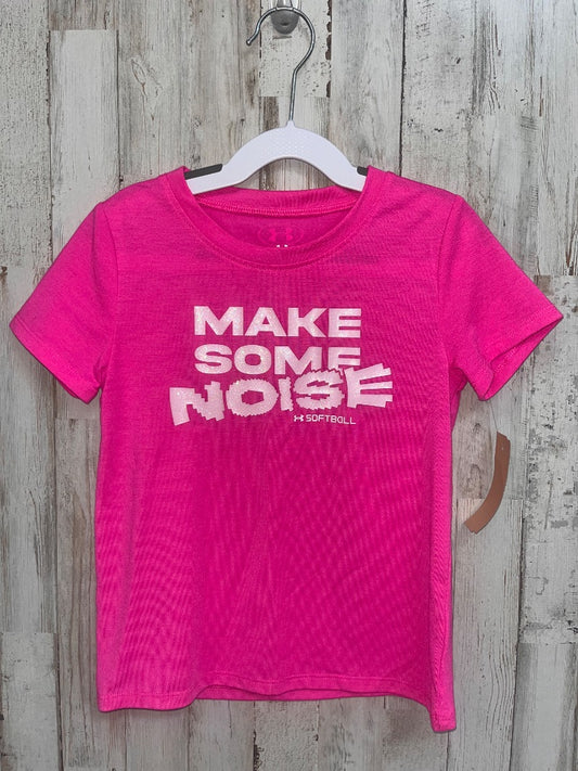PINK UNDER ARMOUR MAKE SOME NOISE TEE, GIRL 6