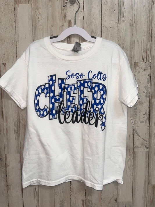 WHITE GILDAN SOSO CHEER TEE, GIRL 6