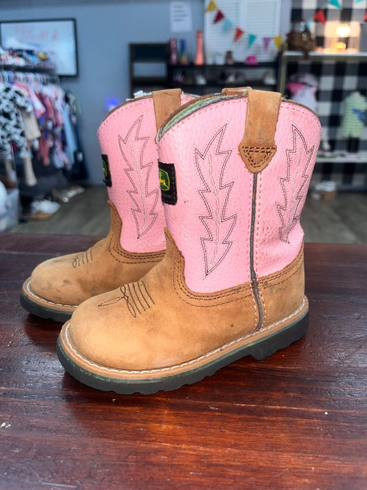 PINK JOHN DEERE COWGIRL BOOTS, SHOES 7.5