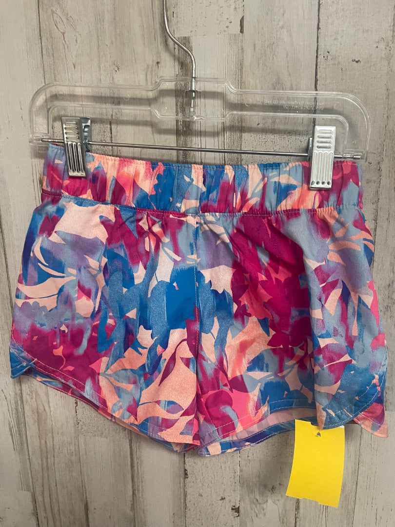 BLUE/PINK OLD NAVY LEAF PRINT DRY FIT SHORTS, GIRL 6/7