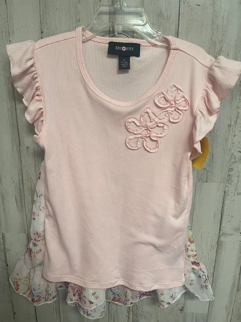 PINK AMY BYER NEW 2PC FLORAL SET, GIRL 7/8