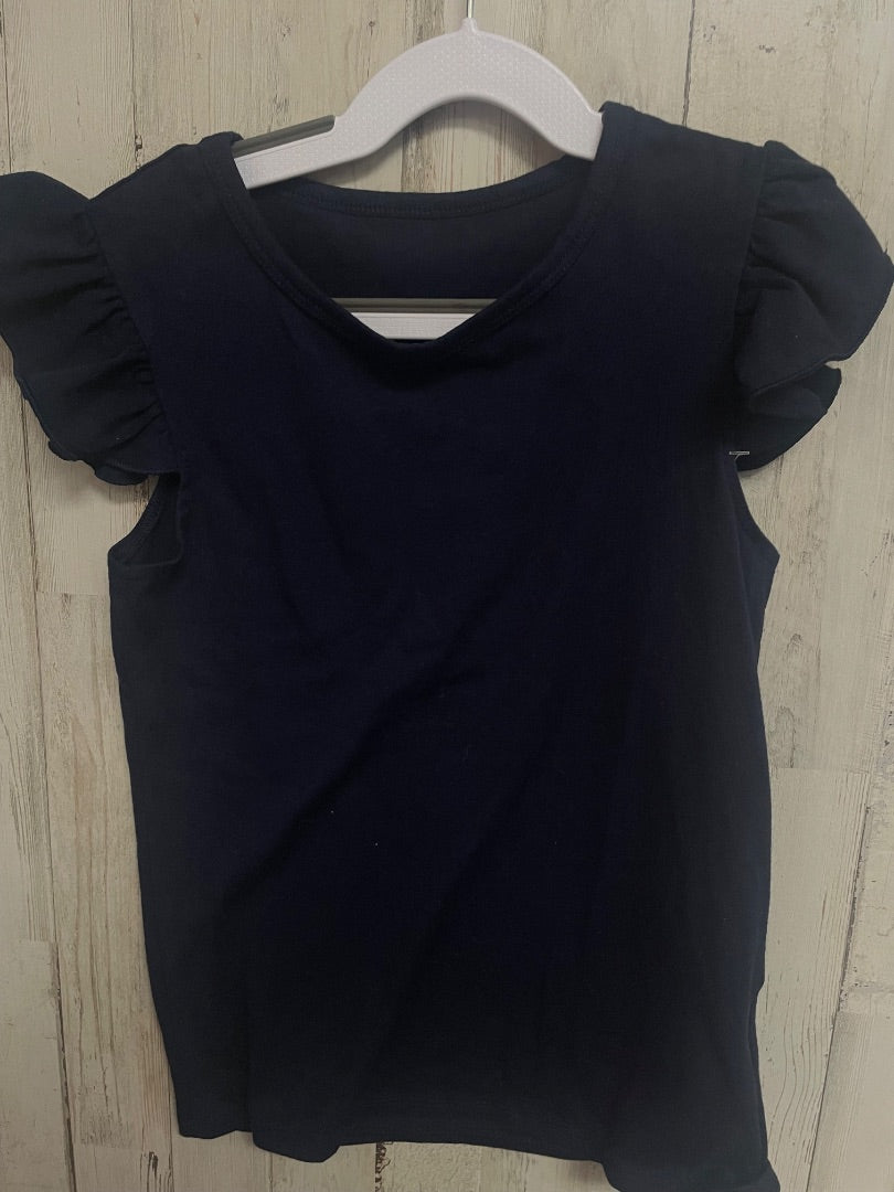 NAVY  RUFFLE SLEEVE TEE, GIRL 7/8