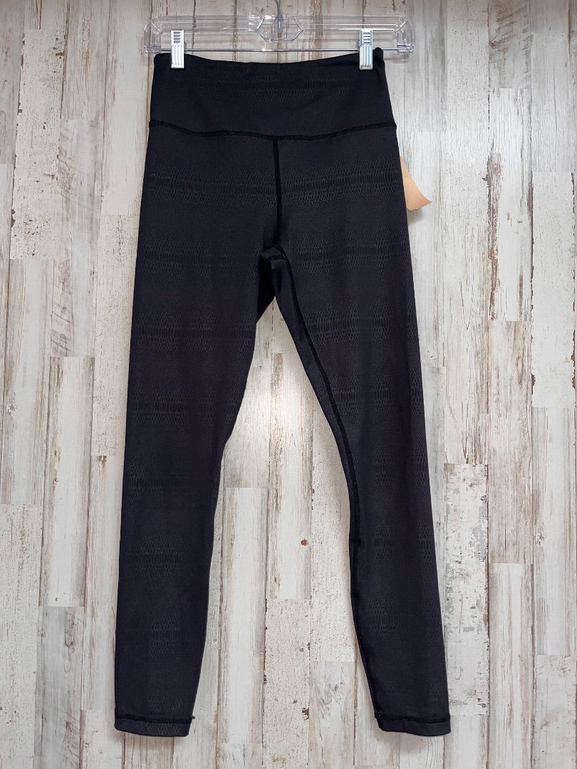 BLACK ZYIA SZ 4 SNAKE SKIN PRINT LEGGINGS, LADIES S
