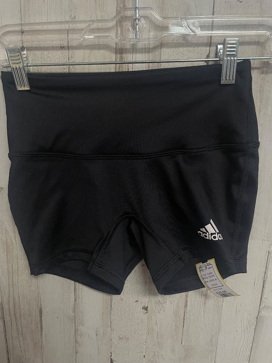 BLACK ADIDAS DRY FIT TRACK SHORTS, LADIES XS