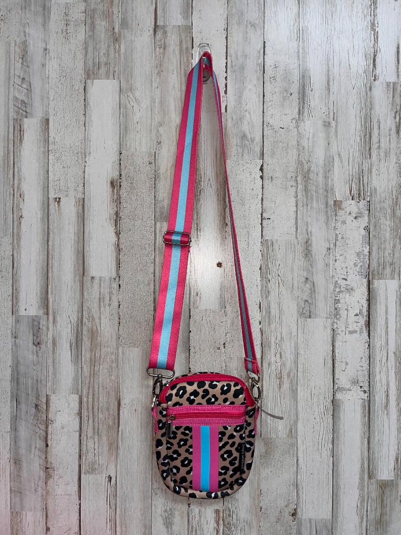 BROWN/PINK SIMPLY SOUTHERN SMALL NEOPRENE LEOPARD CROSS BODY