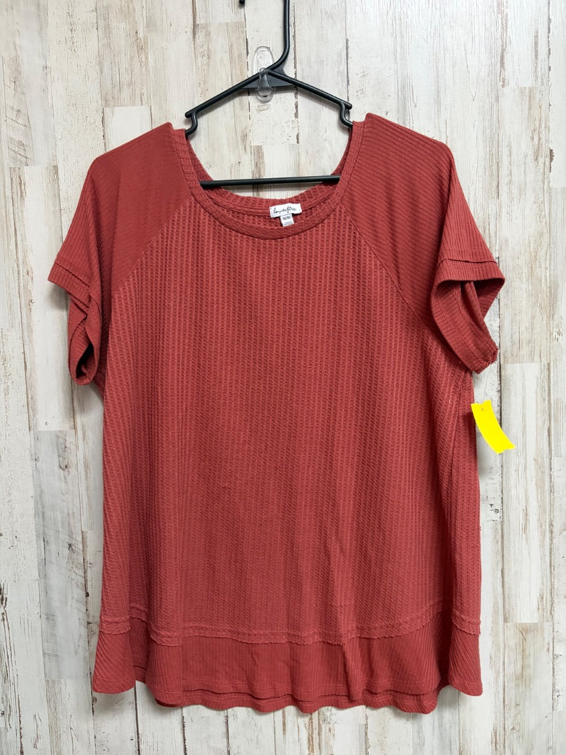 RUST LOVE FIRE WAFFLE KNIT TOP, LADIES XL
