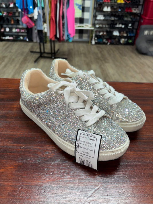 SILVER BETSEY JOHNSON BEADED SNEAKERS, SHOES A5
