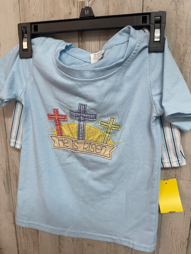 BLUE BOUTIQUE HE IS RISEN 2PC APPLIQUE SET, BOY 4T