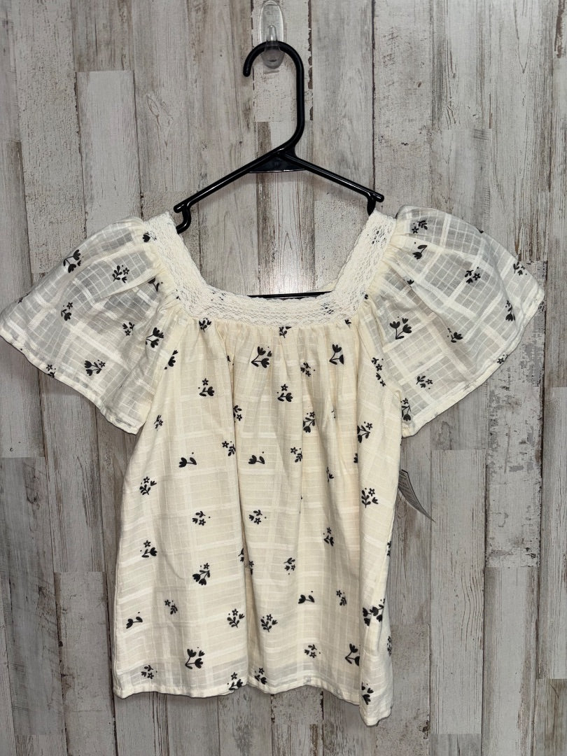 BEIGE CAT & JACK FLOWER PRINT TOP, GIRLS 8