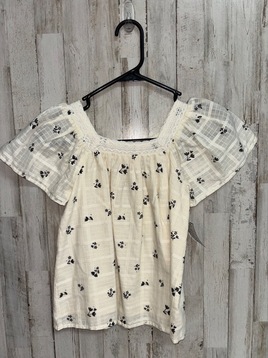 BEIGE CAT & JACK FLOWER PRINT TOP, GIRLS 8