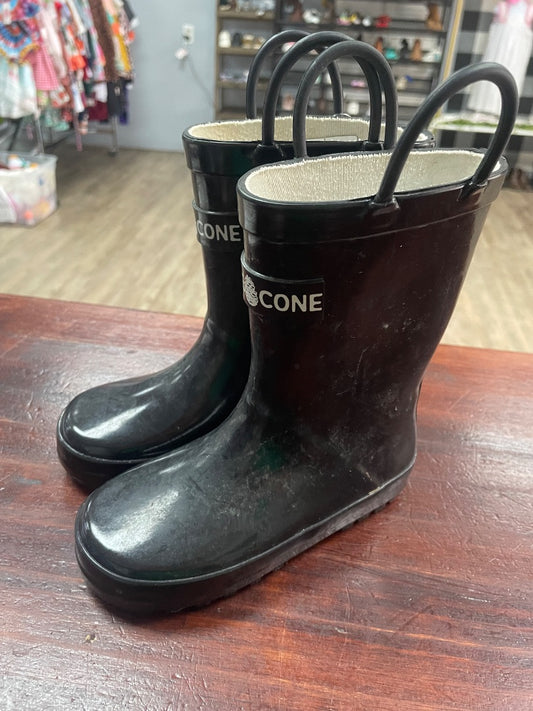 BLACK LONE CONE RUBBER BOOTS, SHOES 9