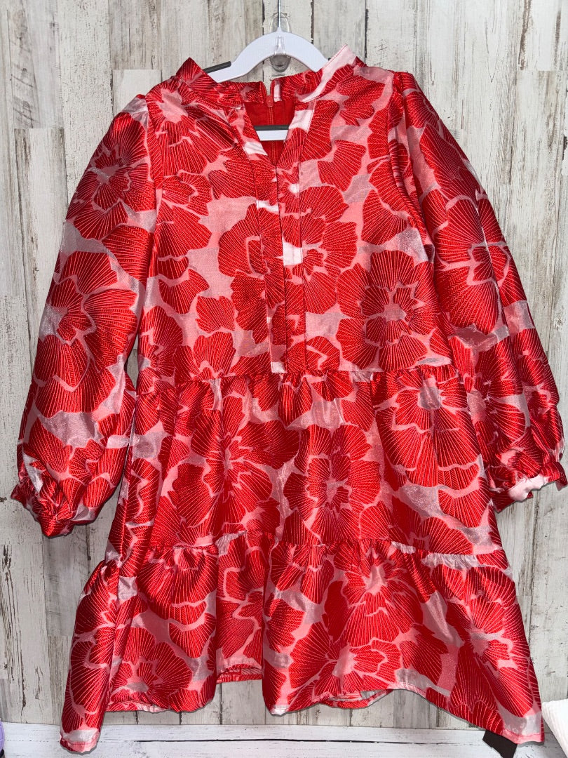 RED SHOP THE MINT TEXTURE FLORAL DRESS, GIRLS 8/10